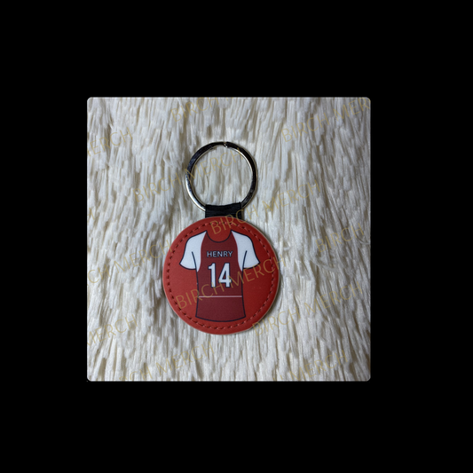 Arsenal Red Henry 14 Shirt Round Keyring 5cm