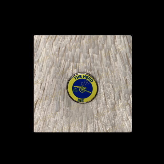 Arsenal Yellow & Blue The Herd Round Pin Badge 20mm