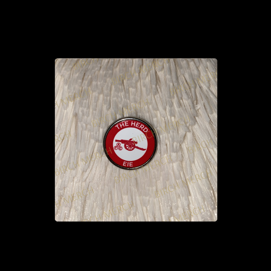 Arsenal Red & White The Herd Round Pin Badge 20mm