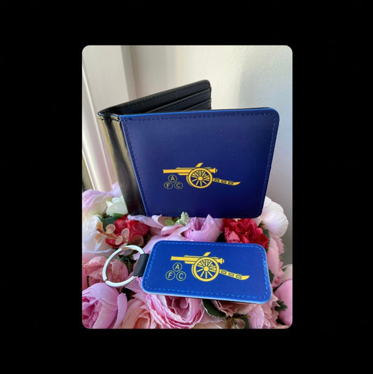 Arsenal Retro Cannon Navy PU Material Wallet & Keyring Gift Box
