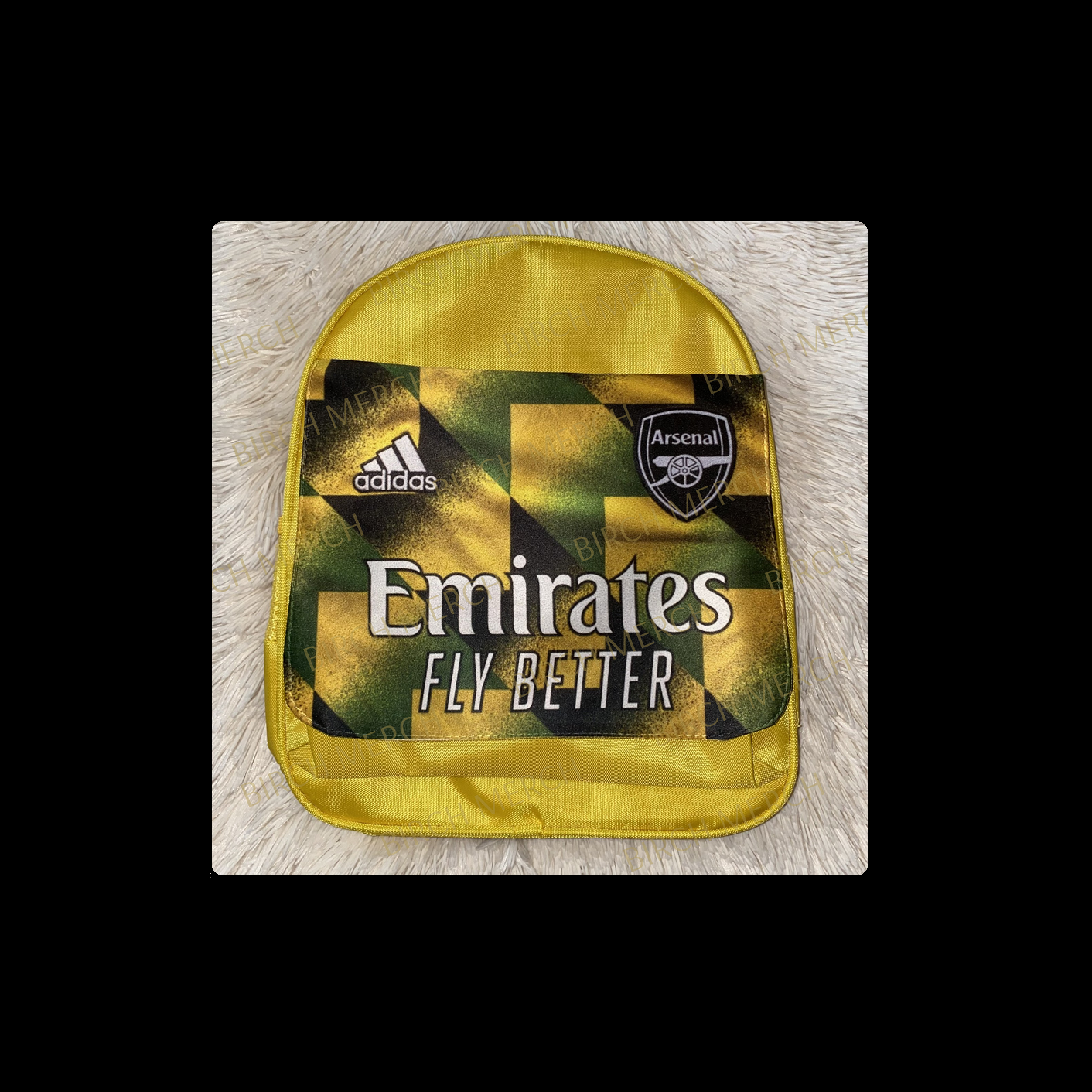 Arsenal 2022/23 Jamaica Pre Match Kit Yellow Canvas Backpack 33cm x 31cm