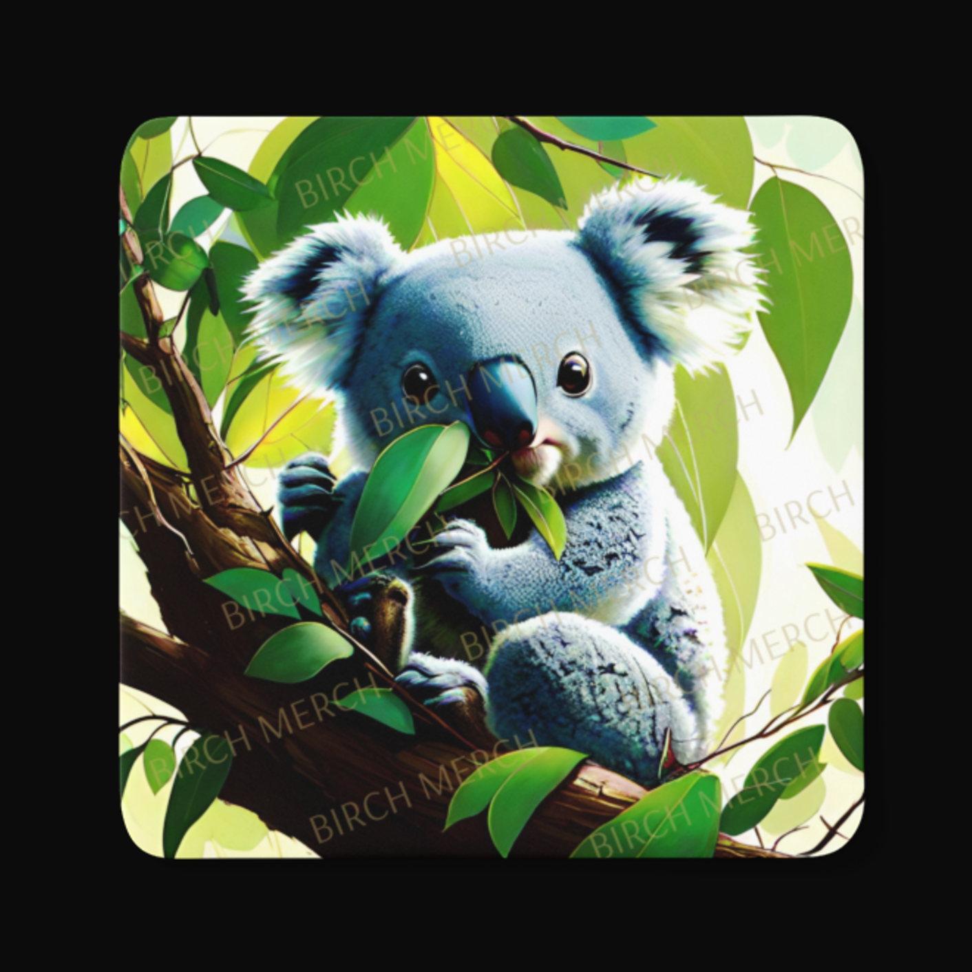 Koala Square Coaster 9cm x 9cm Design 2