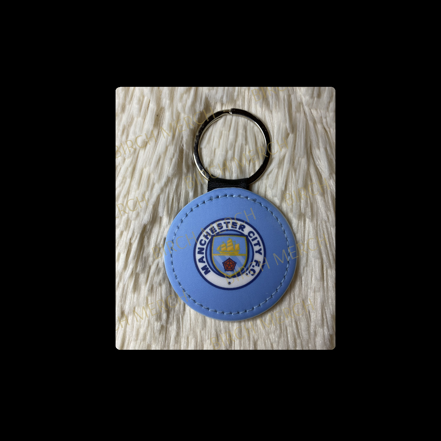 Manchester City Badge Round Keyring 5cm