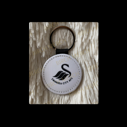 Swansea City Badge Round Keyring 5cm