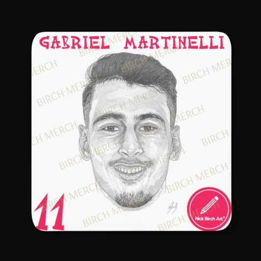 Arsenal Current Players Gabriel Martinelli Square Coaster 9cm x 9cm