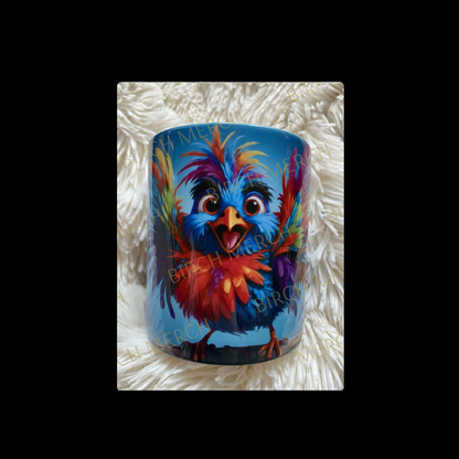 Scruffy Bird 11oz (330ml) Mug Full Wrap Design 1