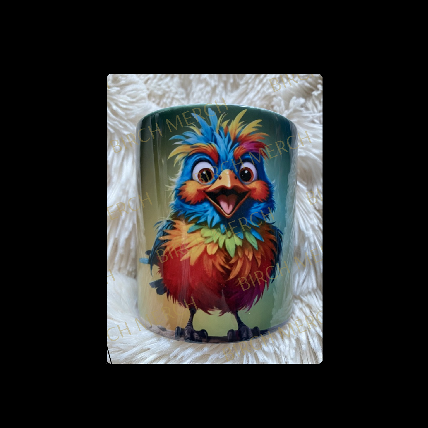 Scruffy Bird 11oz (330ml) Mug Full Wrap Design 2