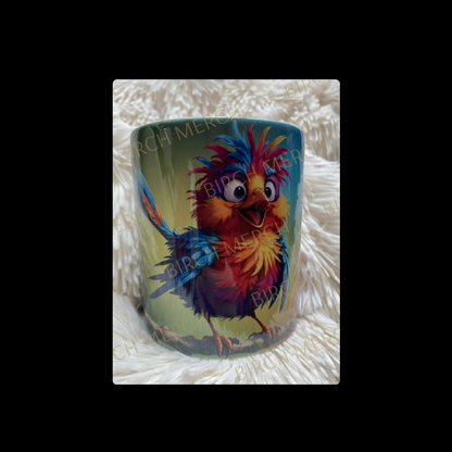 Scruffy Bird 11oz (330ml) Mug Full Wrap Design 3