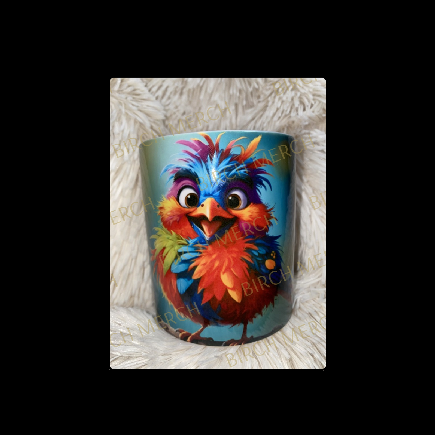 Scruffy Bird 11oz (330ml) Mug Full Wrap Design 4