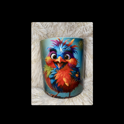 Scruffy Bird 11oz (330ml) Mug Full Wrap Design 4