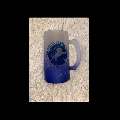 Millwall Badge 16oz (474ml) Blue Two Tone Frosted Stein Mug