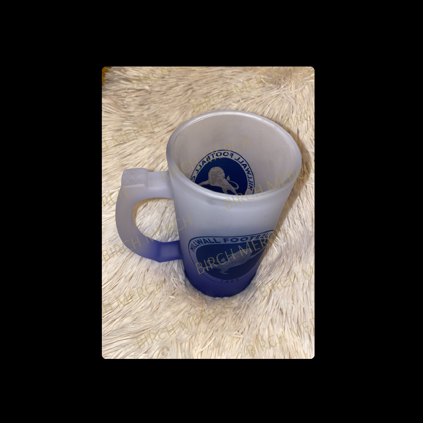 Millwall Badge 16oz (474ml) Blue Two Tone Frosted Stein Mug