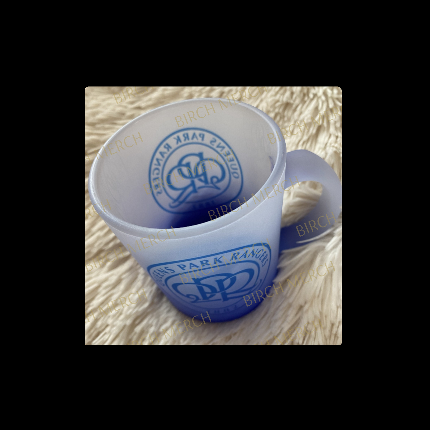 Queens Park Rangers QPR Badge 11oz (330ml) Blue Two Tone Frosted Mug