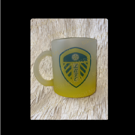 Leeds Badge United 11oz (330ml) Yellow Two Tone Frosted Mug