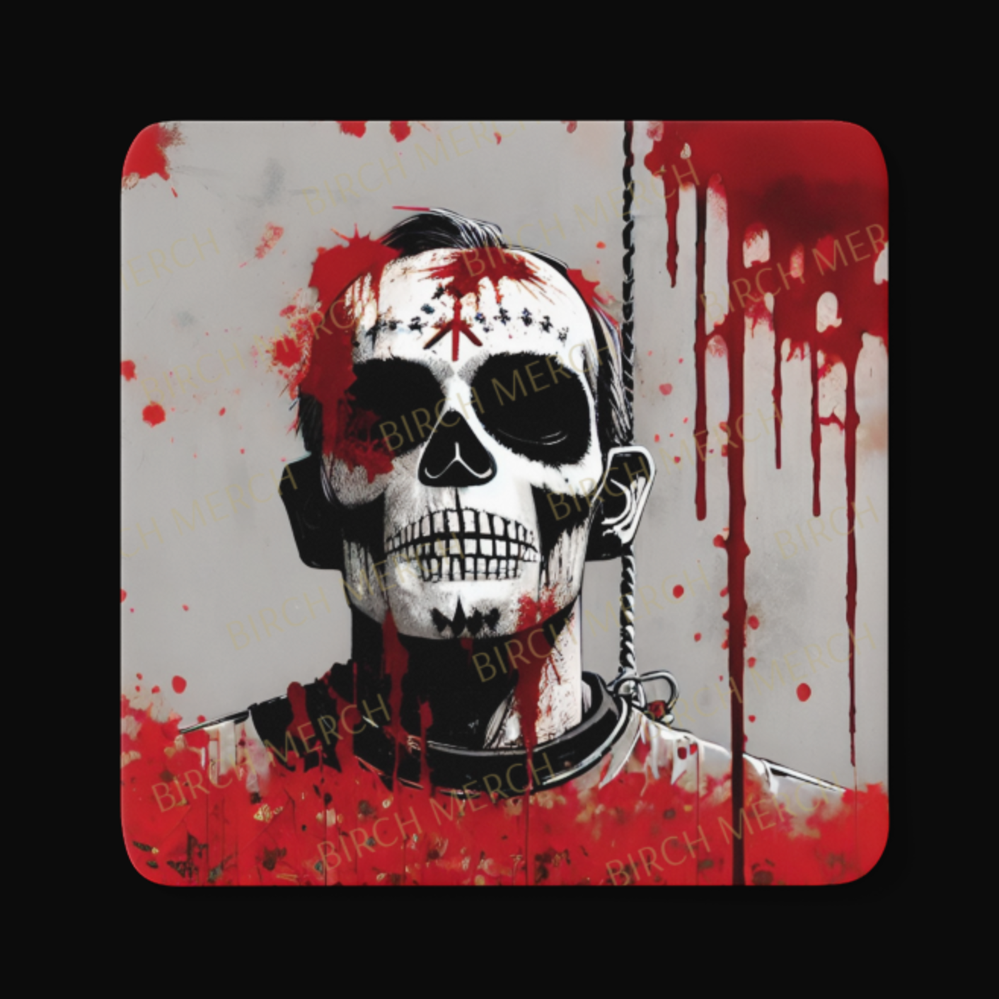 Horror Theme Square Coaster 9cm x 9cm Design 2