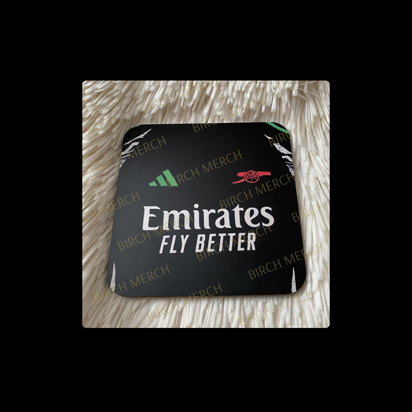 Arsenal 2024/25 Away Kit Square Coaster 9cm x 9cm