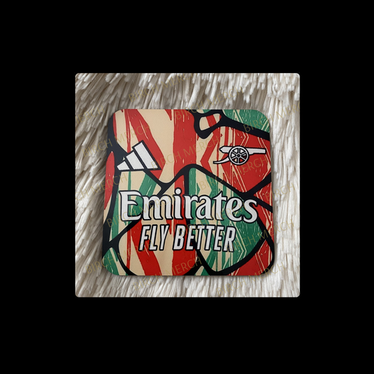 Arsenal 2024/25 Pre Match Kit Square Coaster 9cm x 9cm