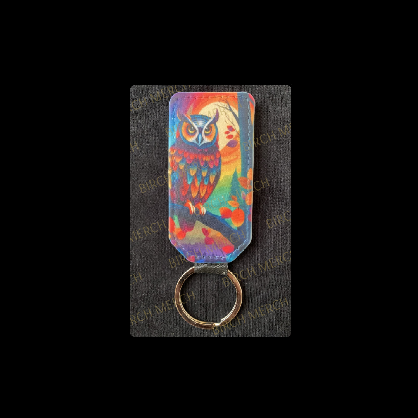 Owl Rectangular Keyring 7.8cm x 3.8cm Design 3