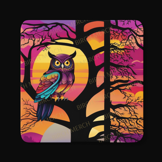 Owl Square Coaster 9cm x 9cm Style B Design 2