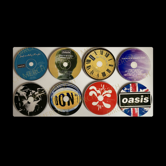 Oasis Album Disc & Logo 8 Round Coaster Set 9cm