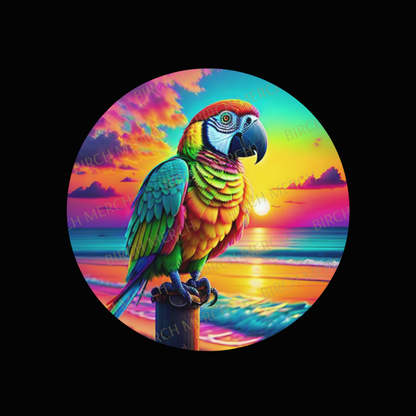 Parrot Square/Round Coaster 9cm x 9cm Design 1