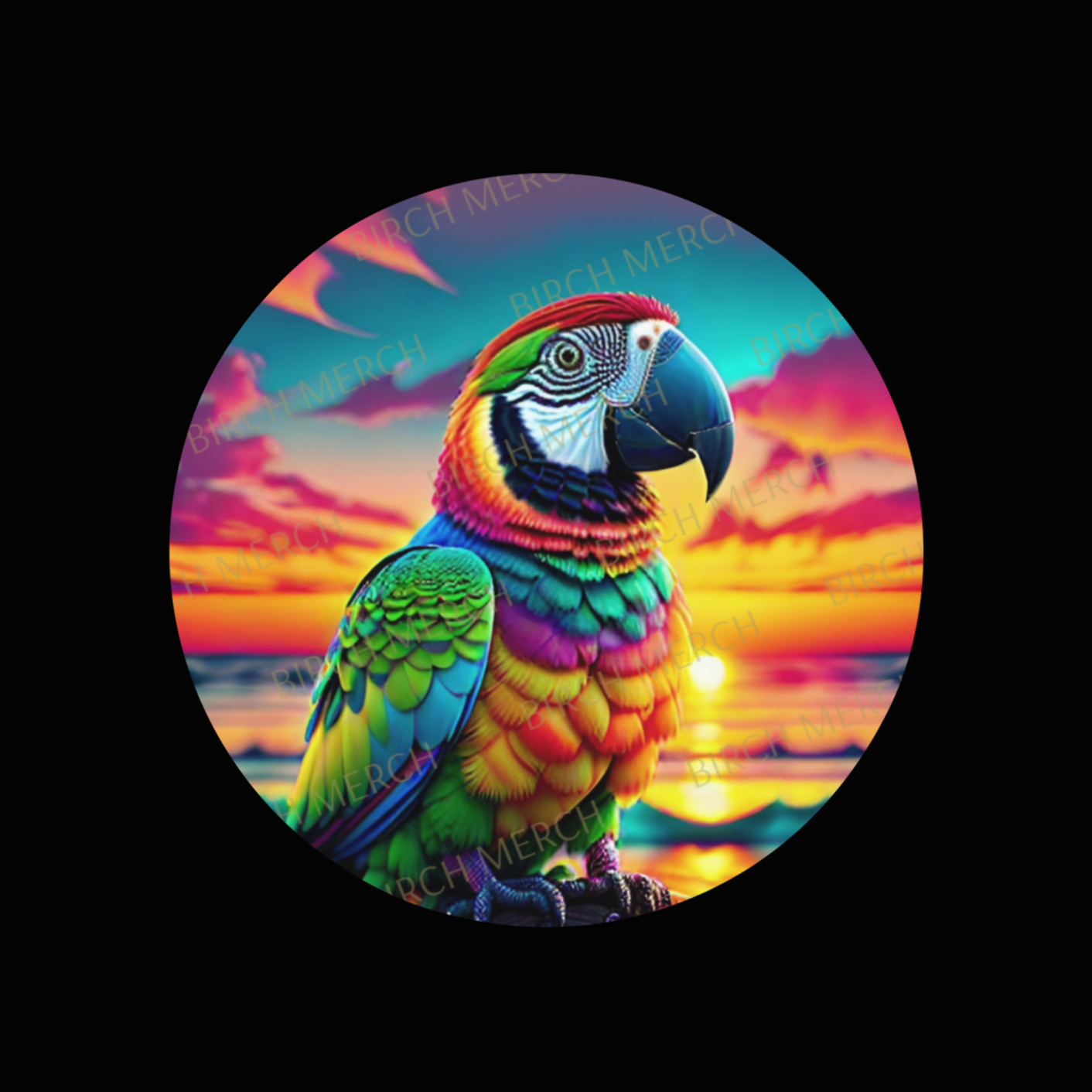 Parrot Square/Round Coaster 9cm x 9cm Design 6