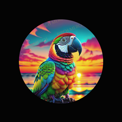 Parrot Square/Round Coaster 9cm x 9cm Design 6