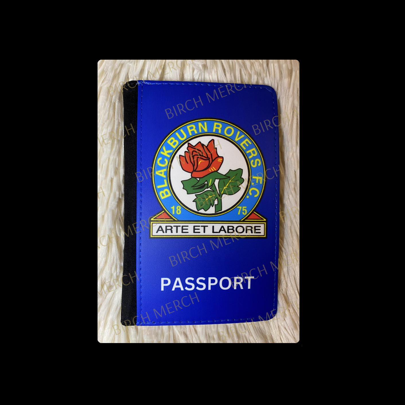 Blackburn Rovers Badge PU Material Passport Holder Wallet 15cm x 10cm