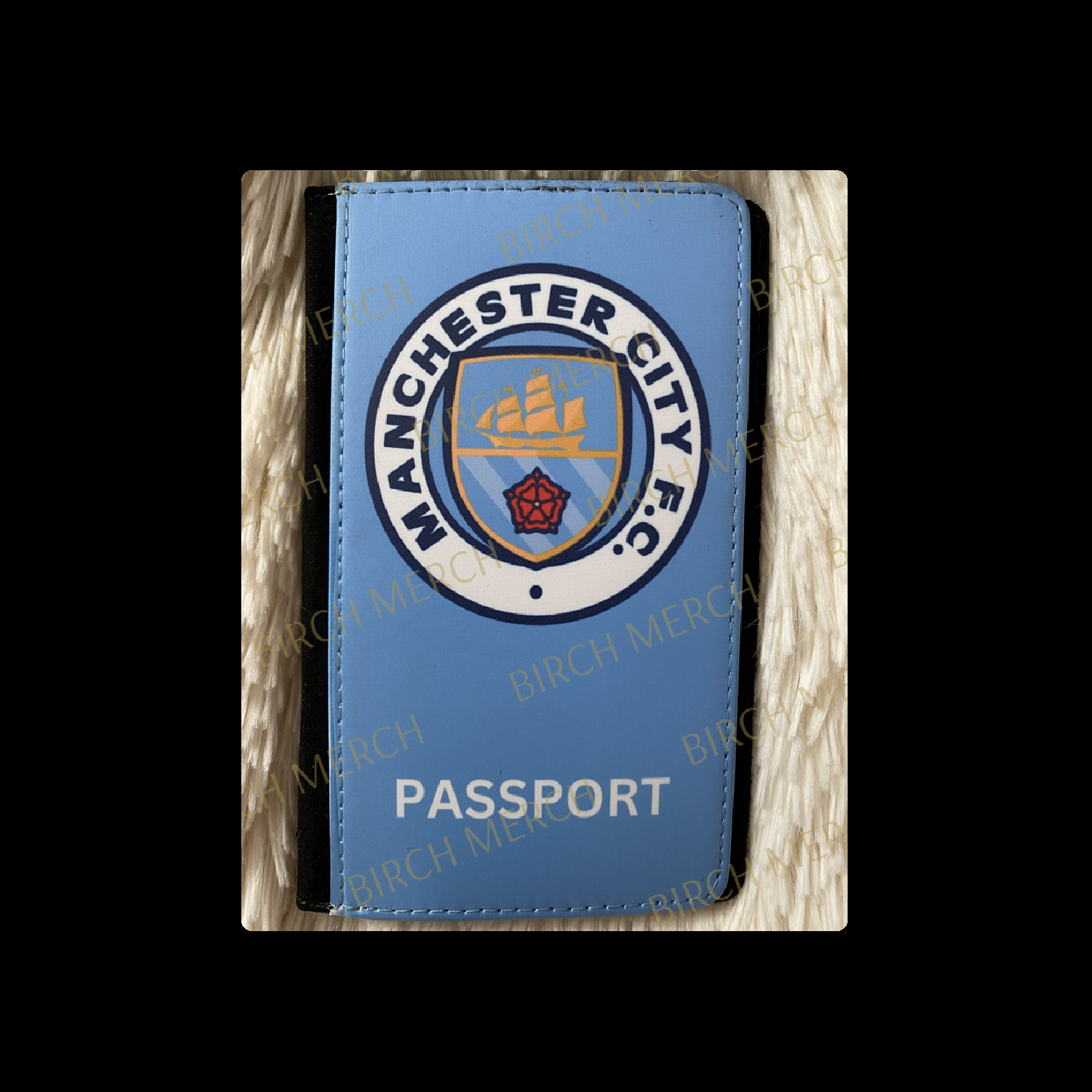 Manchester City Badge PU Material Passport Holder Wallet 15cm x 10cm