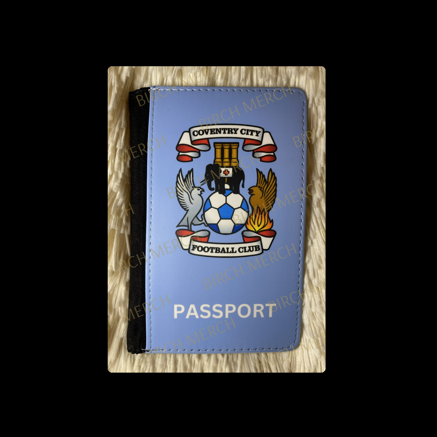 Coventry City Badge PU Material Passport Holder Wallet 15cm x 10cm