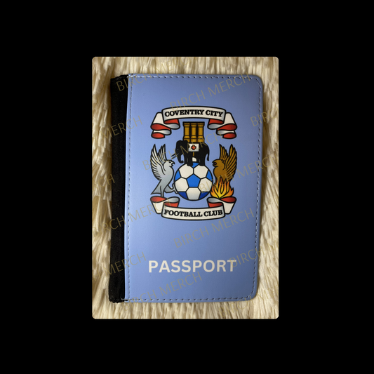 Coventry City Badge PU Material Passport Holder Wallet 15cm x 10cm