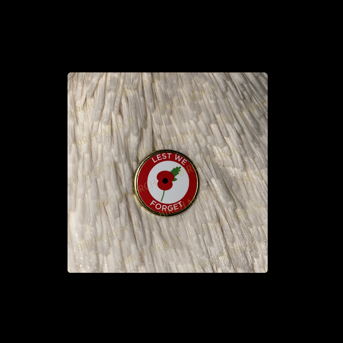 Remembrance Day Lest We Forget Poppy Round Pin Badge 20mm