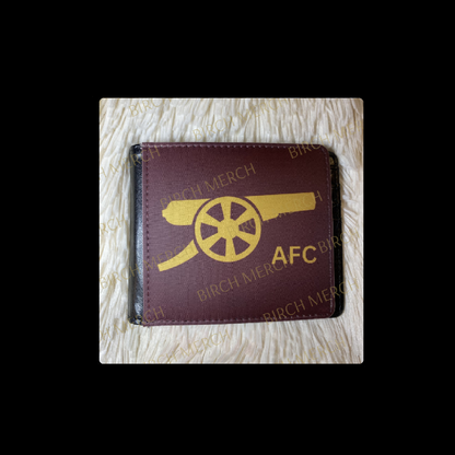 Arsenal Redcurrant & Gold Cannon PU Material Wallet 10cm x 9.5cm