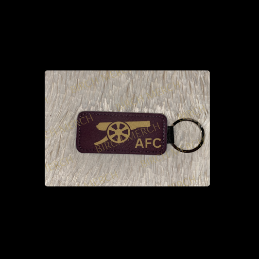 Arsenal Redcurrant & Gold Cannon Rectangular Keyring 4cm x 8cm