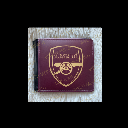 Arsenal Redcurrant & Gold Badge PU Material Wallet 10cm x 9.5cm