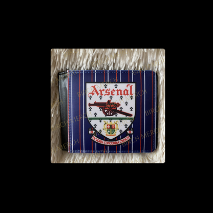 Arsenal 1990-1993 Badge Retro Style Blue PU Material Wallet 10cm x 9.5cm