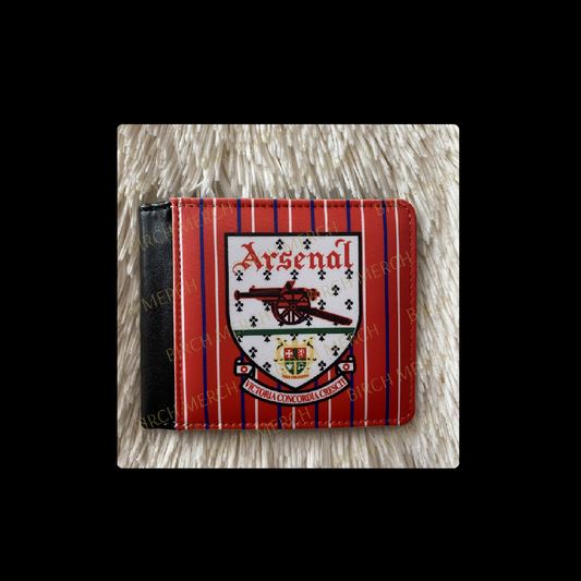 Arsenal 1990-1993 Badge Retro Style Red PU Material Wallet 10cm x 9.5cm