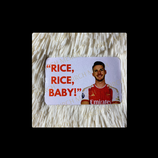 Arsenal Declan Rice Rice Baby Rectangular Magnet 9cm x 5.5cm