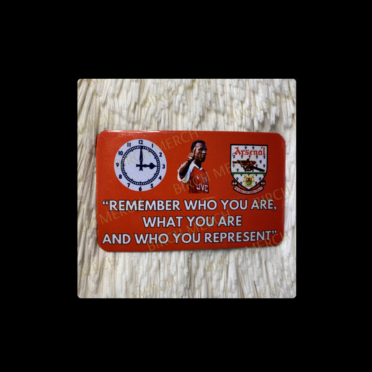 Arsenal Red Rocky Remember Who You Are Badge Rectangular Magnet 9cm x 5.5cm