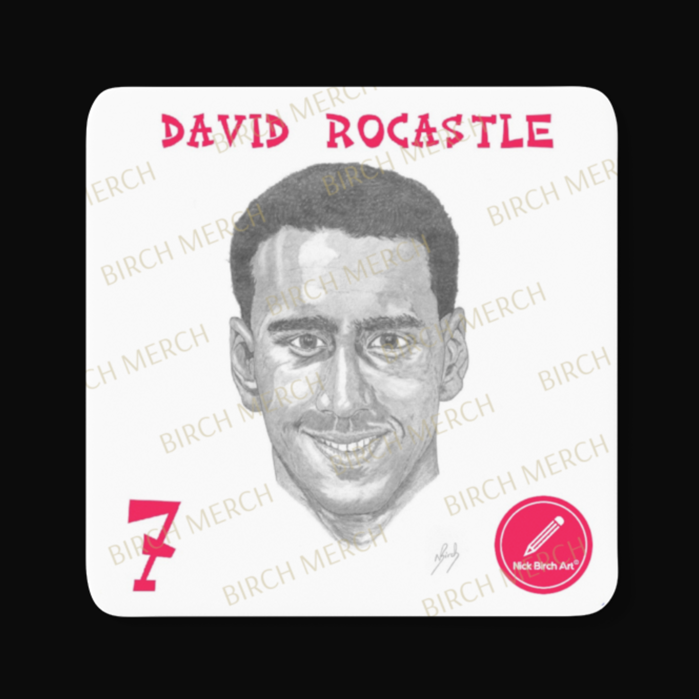 Arsenal Legends David 'Rocky' Rocastle Square Coaster 9cm x 9cm