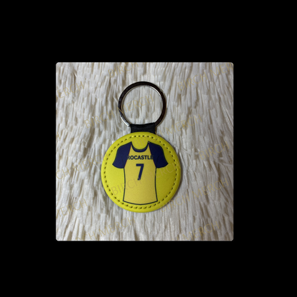 Arsenal Yellow Rocastle 7 Shirt Round Keyring 5cm