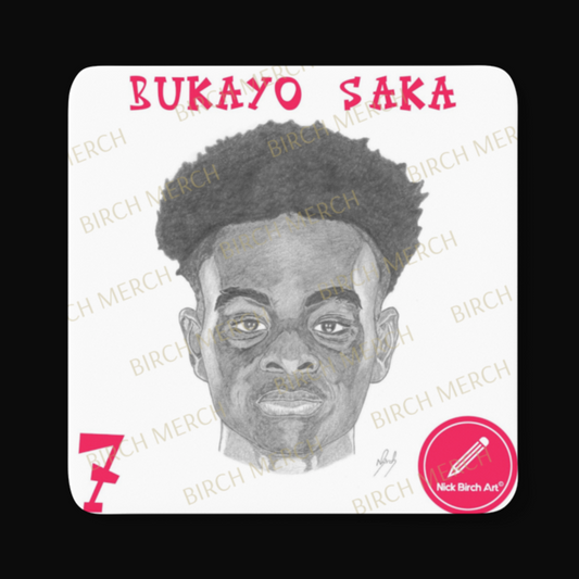 Arsenal Current Players Bukayo Saka Square Coaster 9cm x 9cm