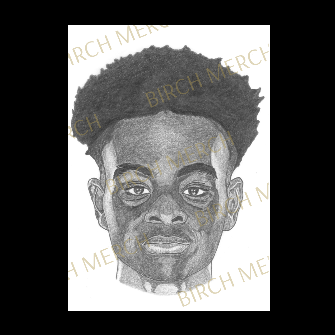 Arsenal Current Players Bukayo Saka Portrait Print