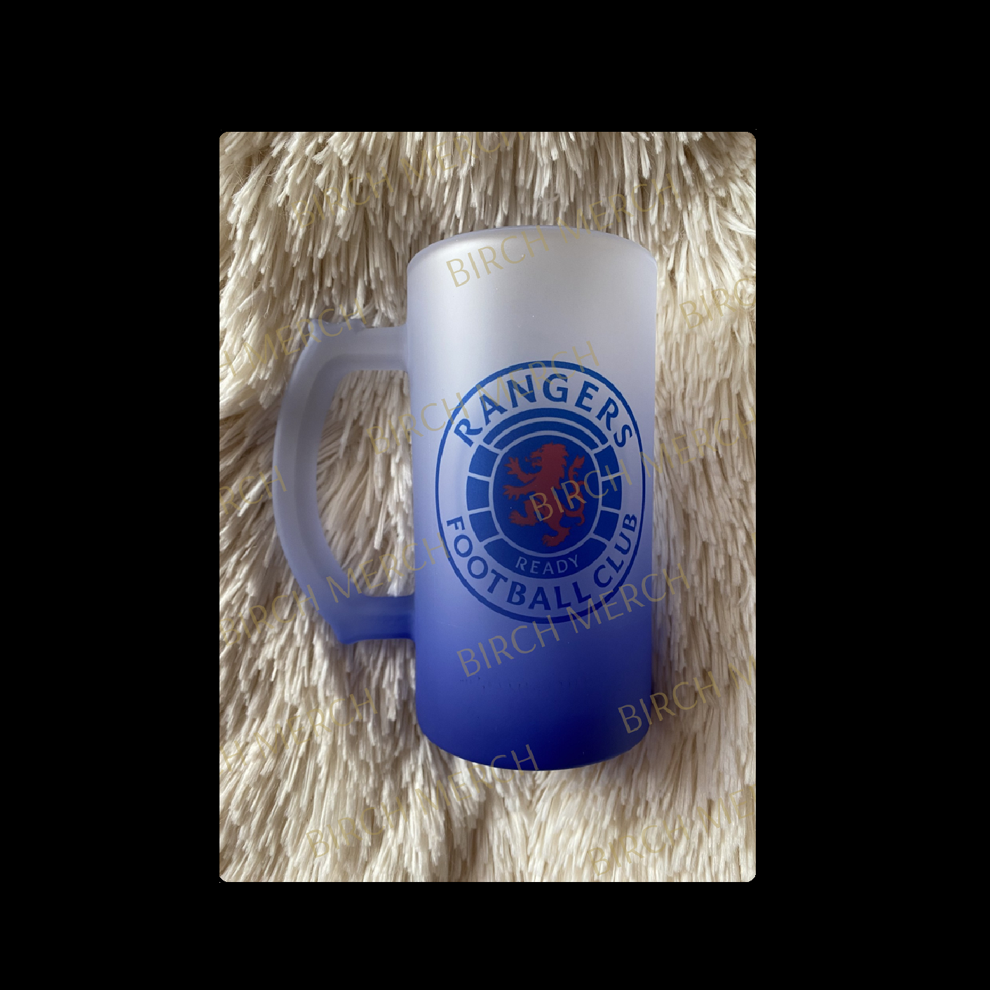 Glasgow Rangers Badge 16oz (474ml) Blue Two Tone Frosted Stein Mug