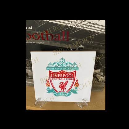 Liverpool Badge Ceramic Tile 15cm x 15cm (6" x 6") Supplied With Clear Stand