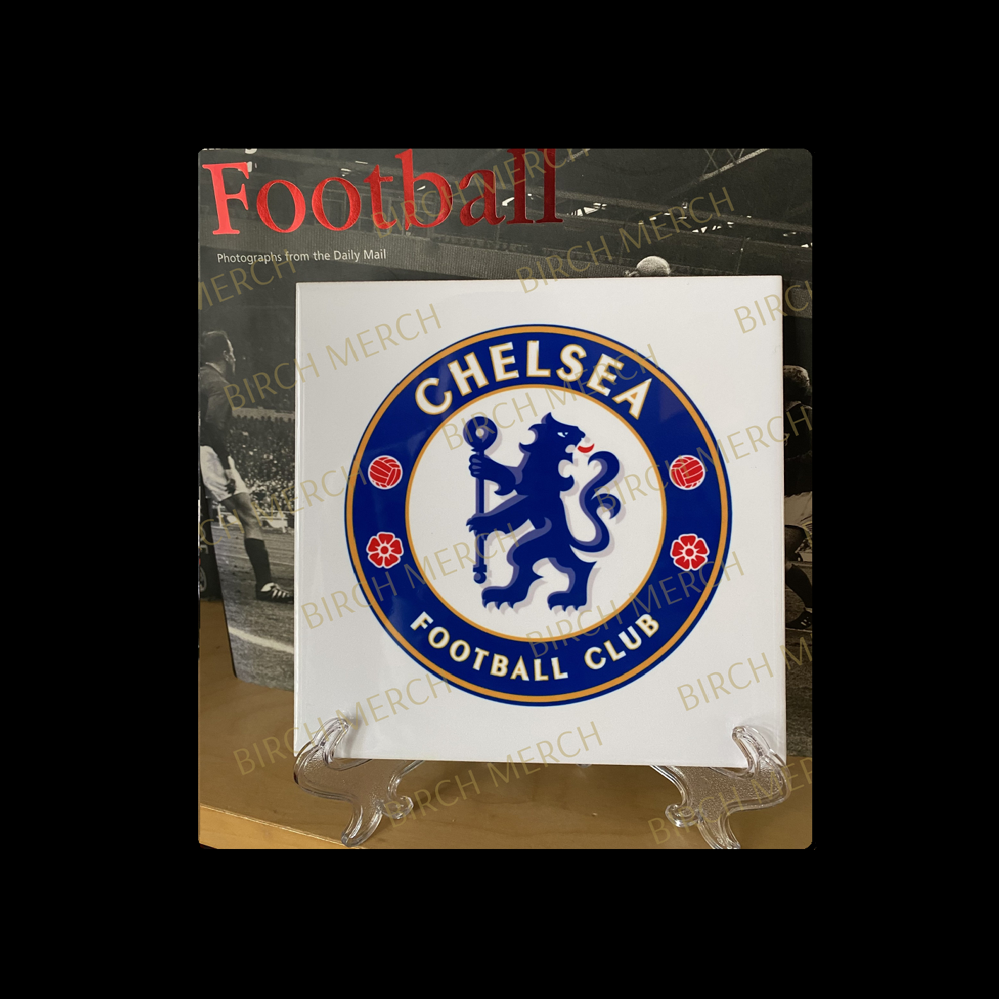 Chelsea Badge Ceramic Tile 15cm x 15cm (6" x 6") Supplied With Clear Stand