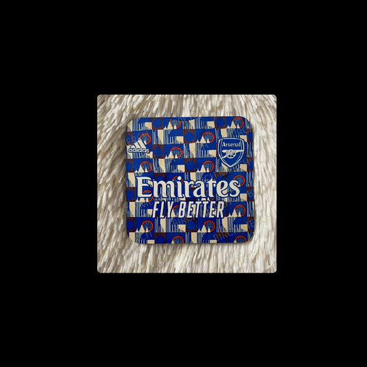 Arsenal 2021/22 TFL (Transport For London) Pre Match Kit Square Coaster 9cm x 9cm