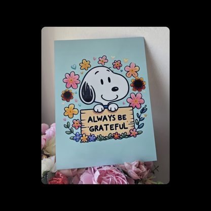 Snoopy Always Be Grateful Metal Bar Sign 15cm x 20cm