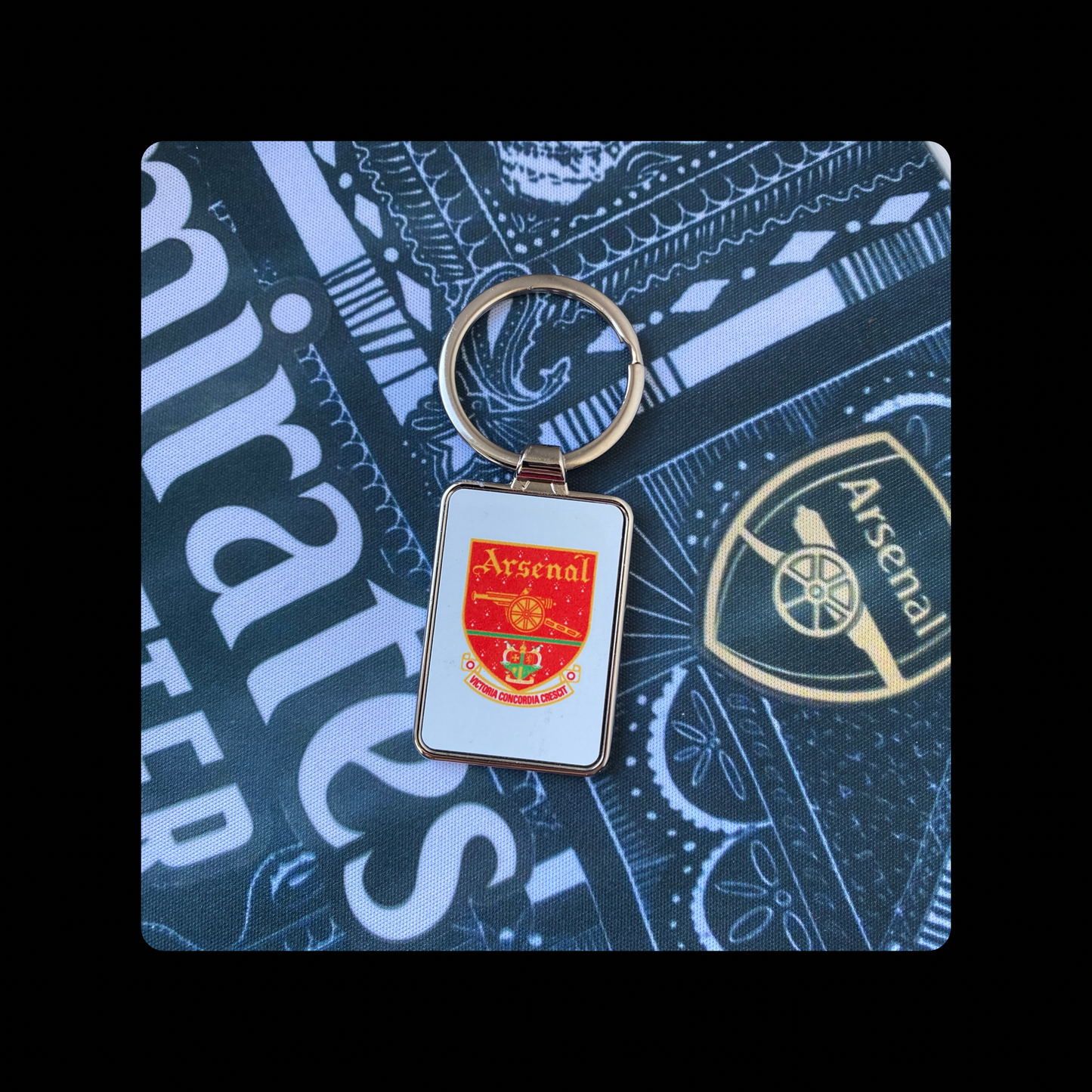 Arsenal 2001-2002 Badge Rectangular Metal Keyring