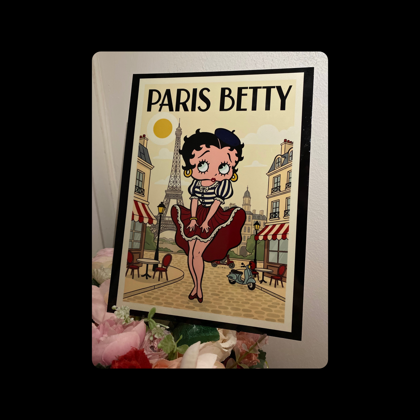 Betty Boop Paris Metal Bar Sign 15cm x 20cm